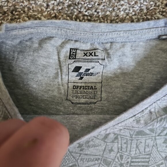 Moto GP Size 2XL Gray Short Sleeve Embroidered AOP Motorcycle Racing Shirt - Picture 6 of 9